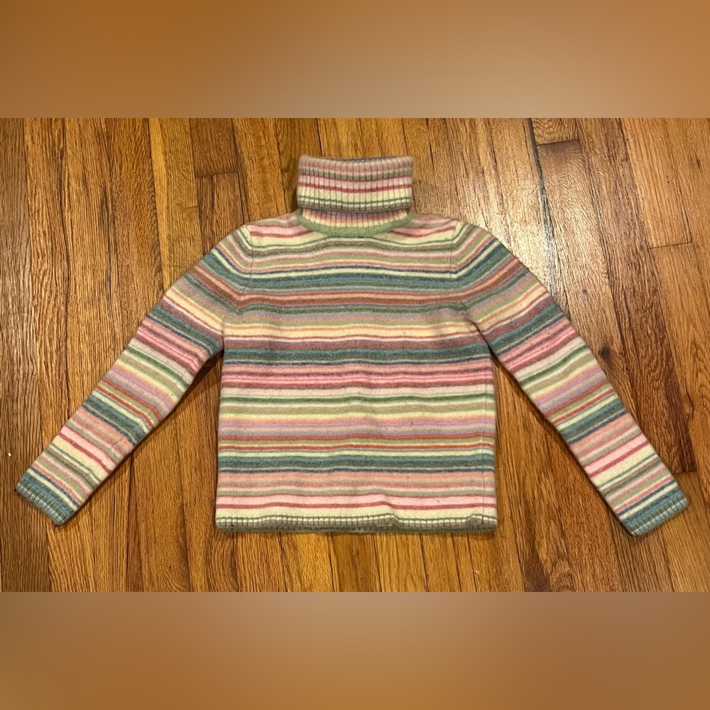 Ralph Lauren Pastel Striped Turtleneck Sweater
